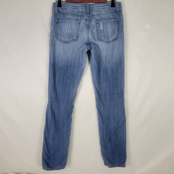 GJG Jeans Juniors 9 Blue Denim Low‎ Rise Womens Destroyed Skinny Leg Distressed - Picture 2 of 16